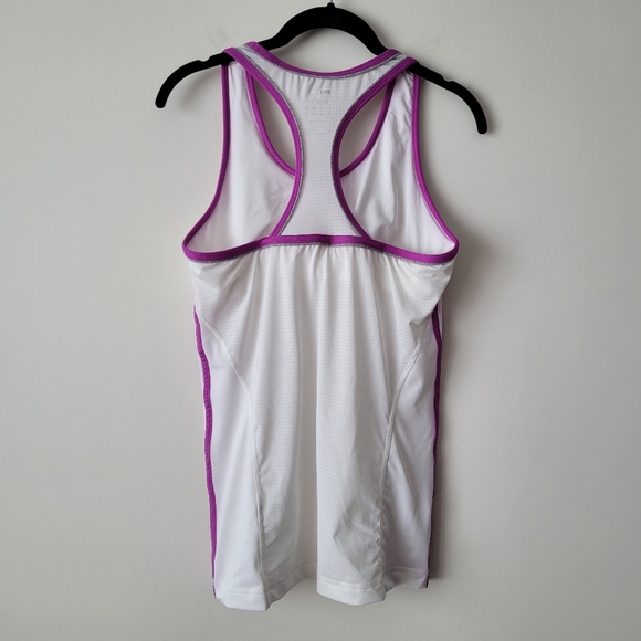 ADIDAS Climalite Racerback White and Purple Sports Tank Top Size M - Picture 3 of 12